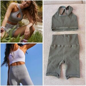 Free People Happiness Runs Convertible Tank and Biker Shorts SET XS/S